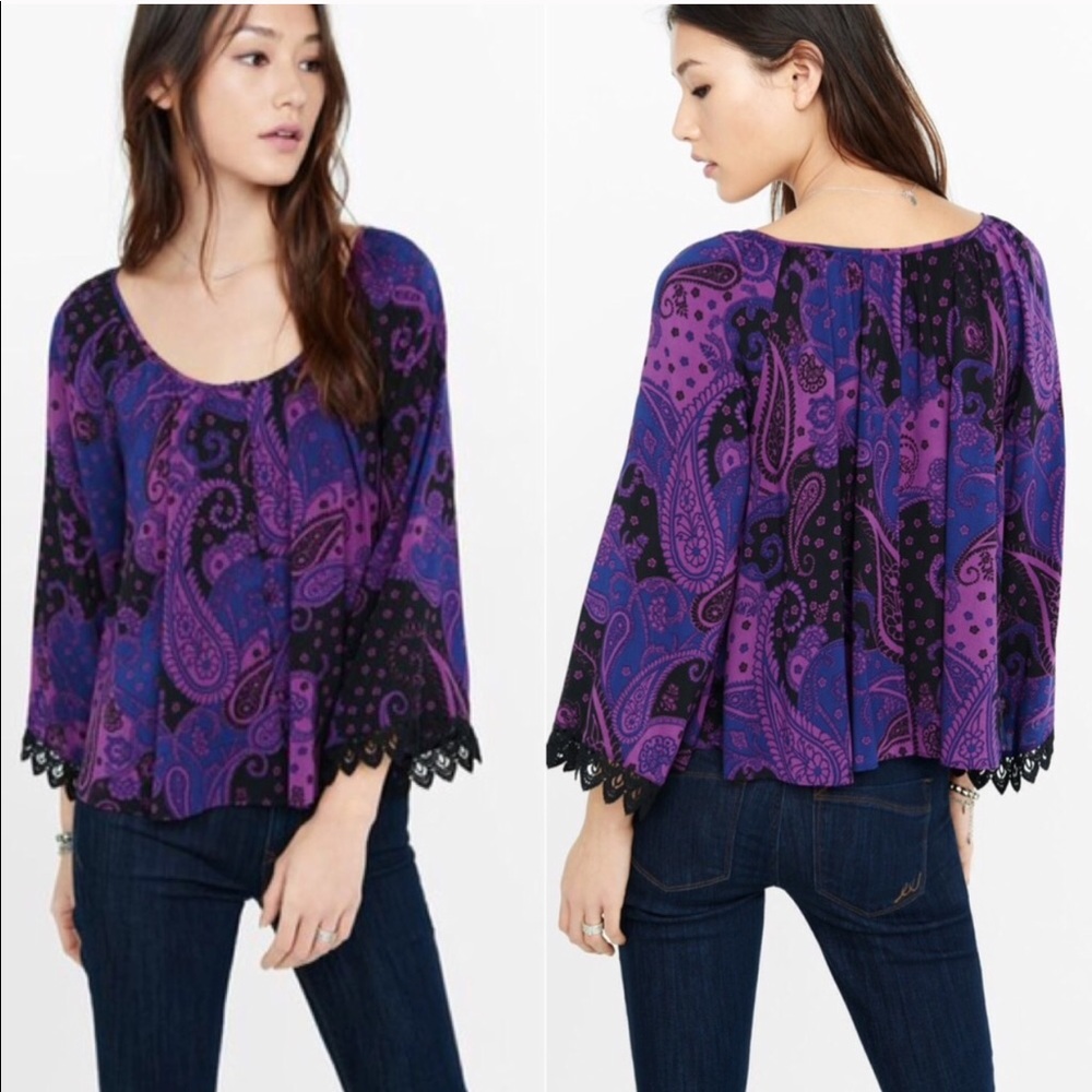 Paisley print flowy blouse
