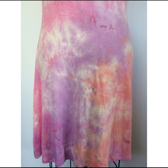 American Apparel Women’s Tie Dye Pink/Orange Dress - Picture 5 of 5