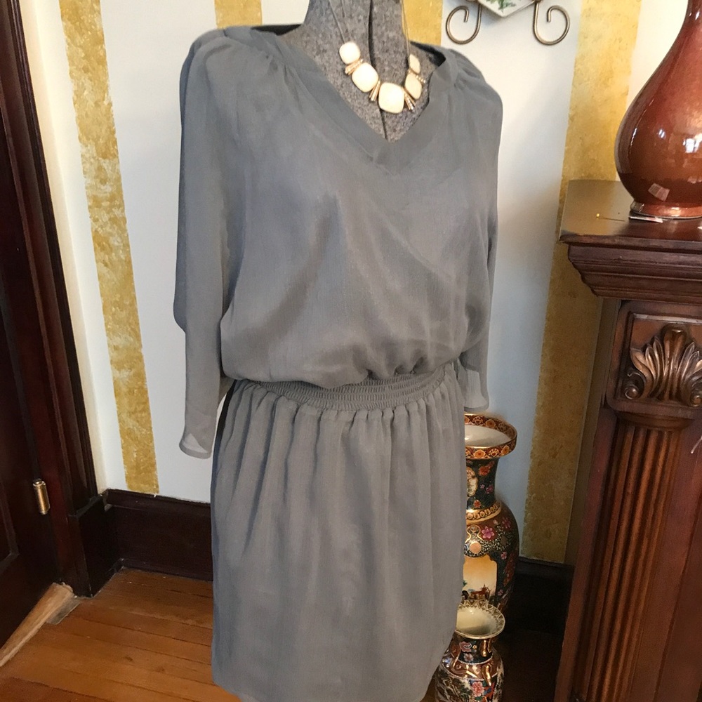 Express sheer light grey dress size small