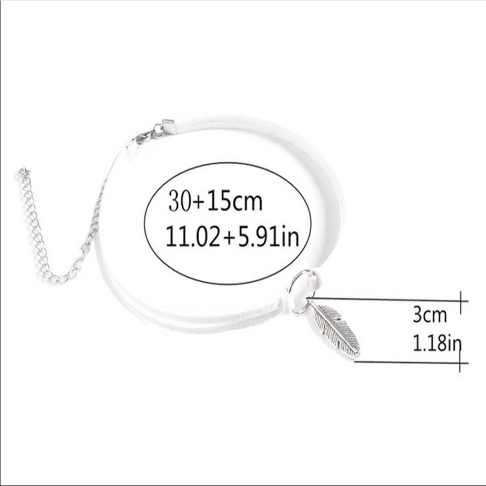 (Q3) Feather Choker Necklace - Picture 3 of 8