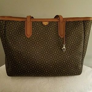 Fossil Sydney PVC Tote in brown signature print