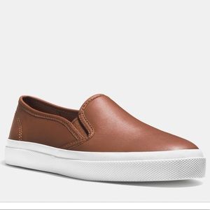 COACH Brown Leather Slip On