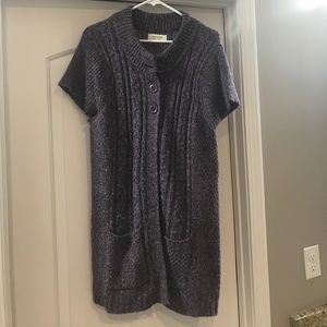 Purple mingled Short sleeve sweater cardigan