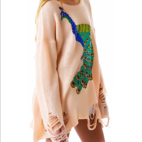 WILDFOX White Label Peacock Sweater - Picture 4 of 5