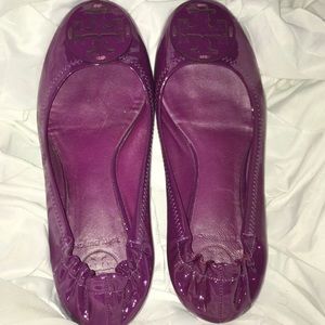 Authentic Patent Leather Purple Tory Burch Flats