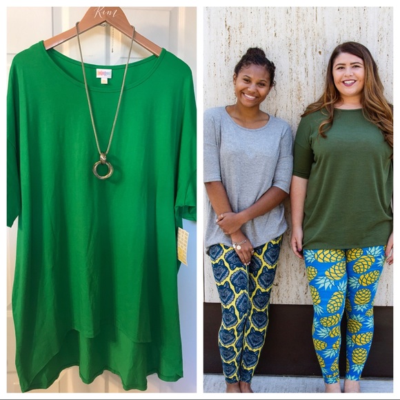 LuLaRoe Tops - LuLaRoe 3X Solid Green Irma, Holiday Must Have! 🦄