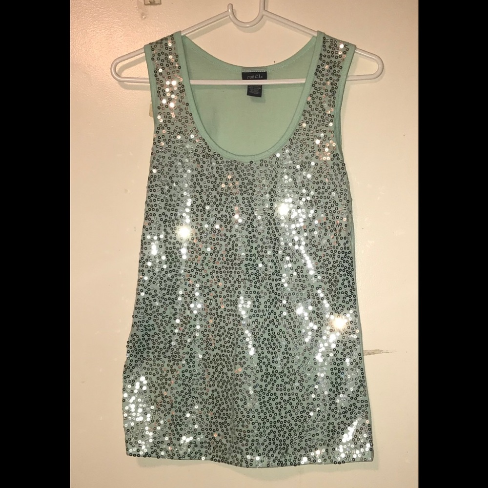 Sequin front tank top