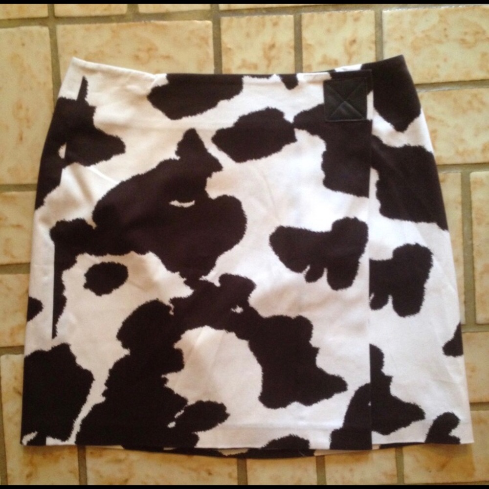 Michael Kors Cow Print Wrap Skirt