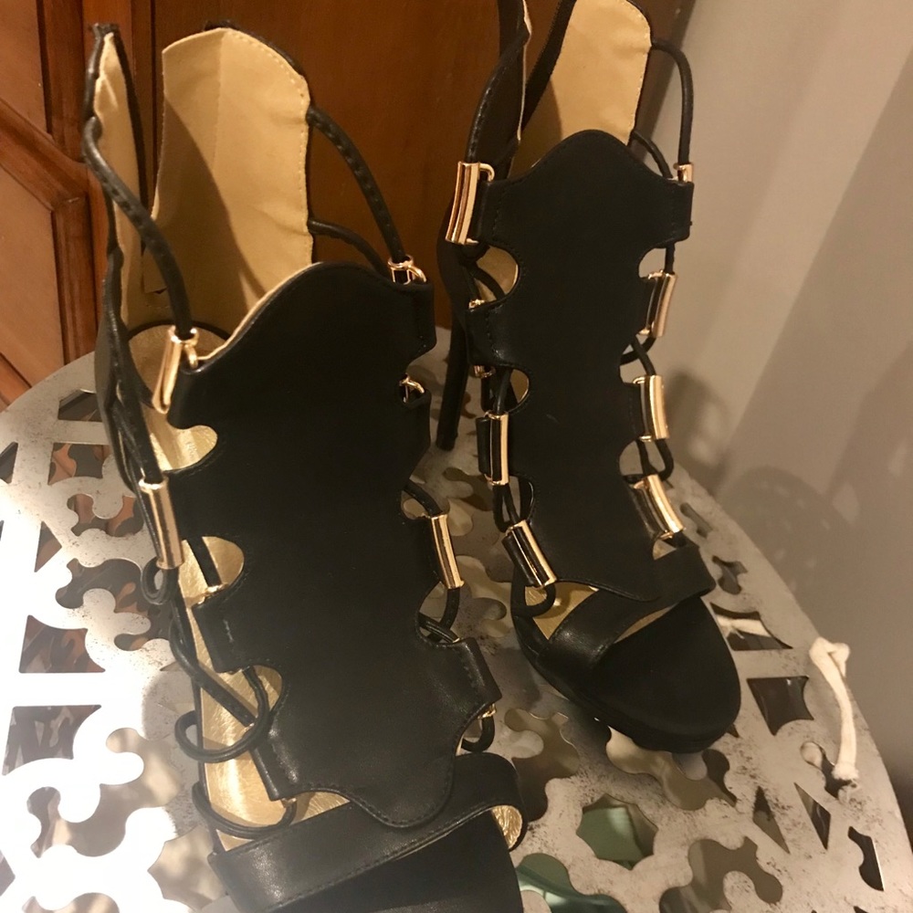 A brand new beautiful black dress shoe