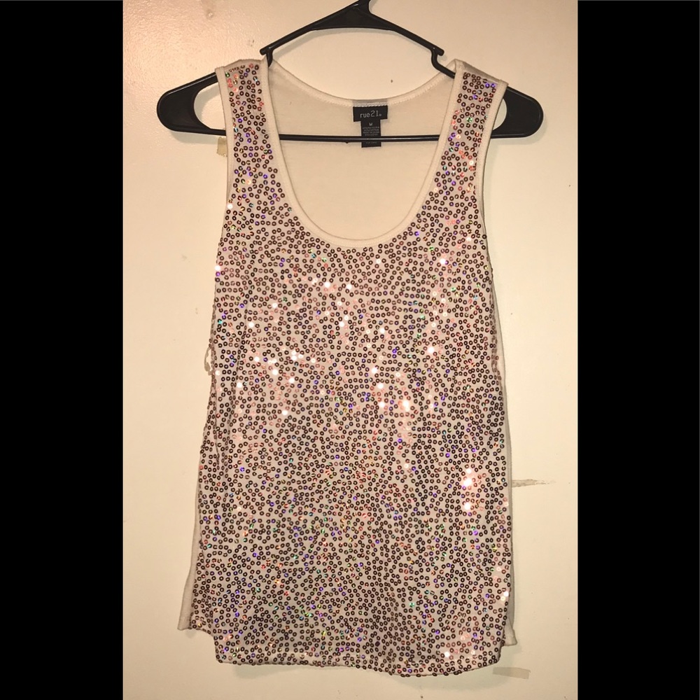 Sequin front tank top