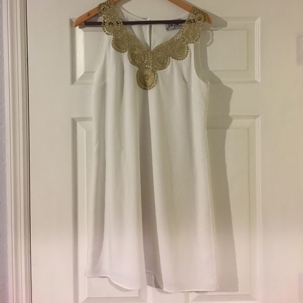 White and gold dress