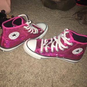 Pink sequins converse