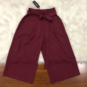 Burgundy Culotte Pants