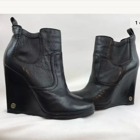 Tory Burch Shoes - Tory Burch Hendin Wedge Bootie in Black Size 6.5