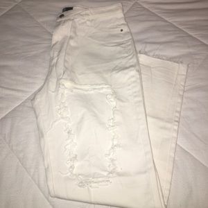 Missguided white ripped jeans