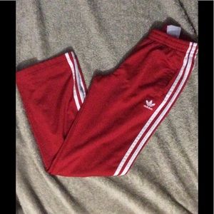 Red adidas pants