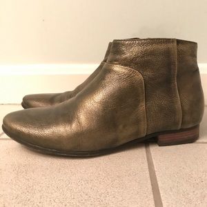 Cole Haan metallic trendy leather booties