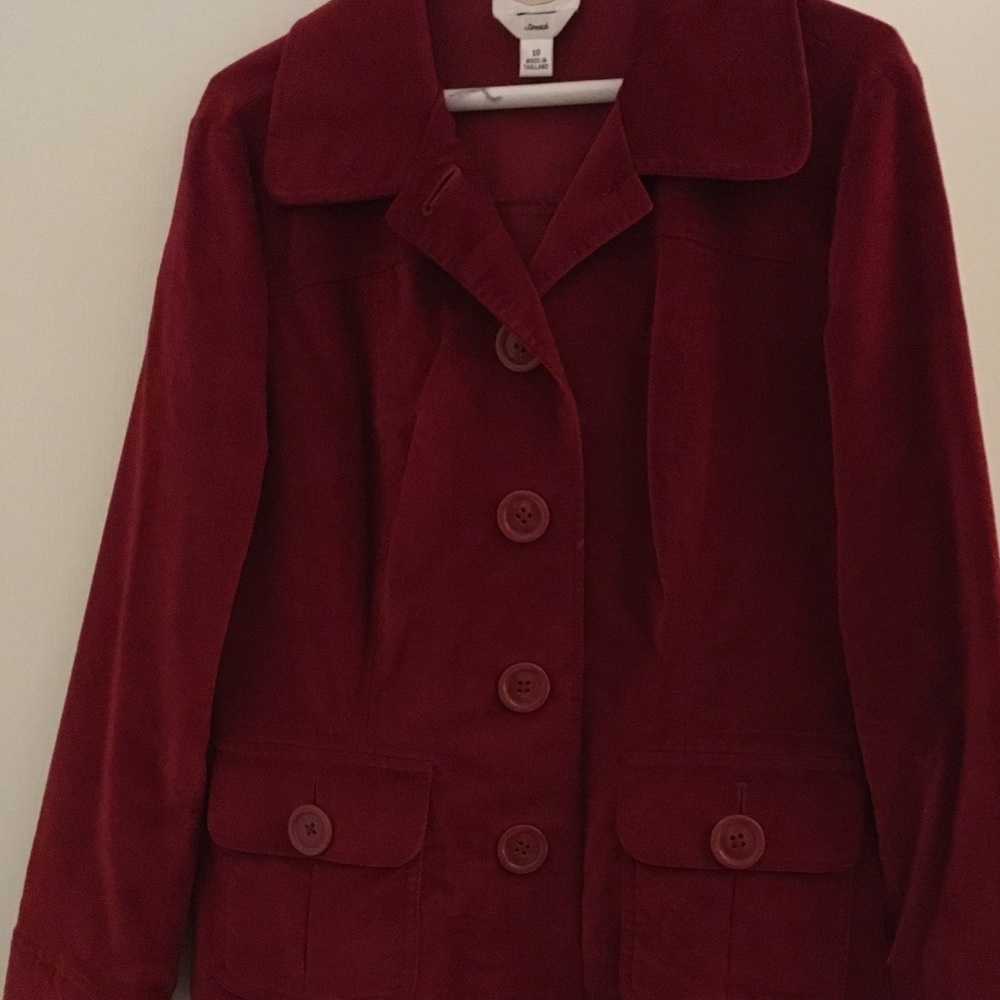 Red Brushed Velvet Jacket