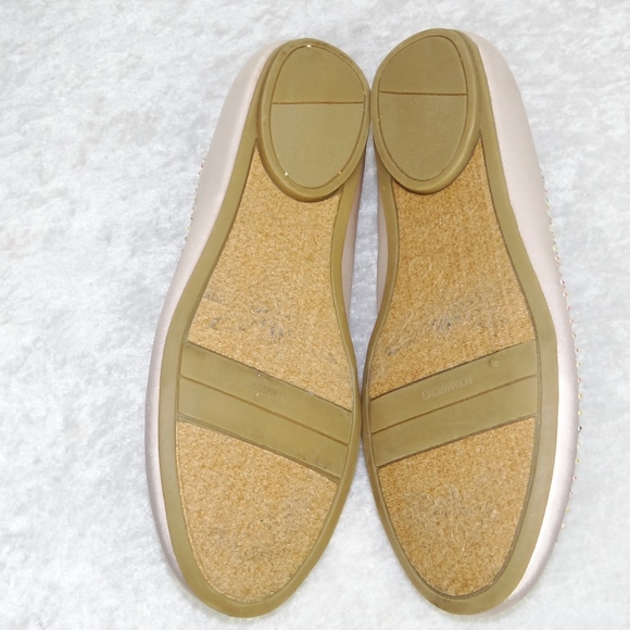 George Satin Rhinestone ballet Flats Light Beige sz 3 - Picture 6 of 6