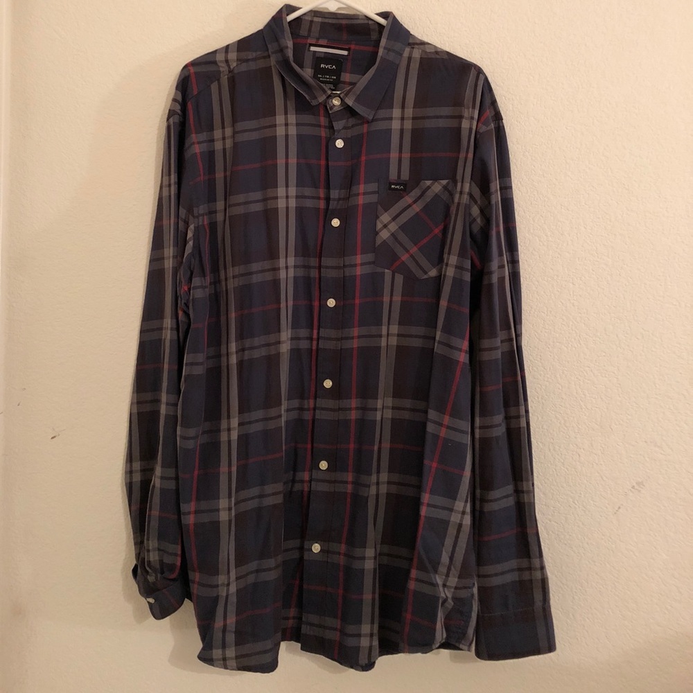 RVCA Button Down Plaid Shirt