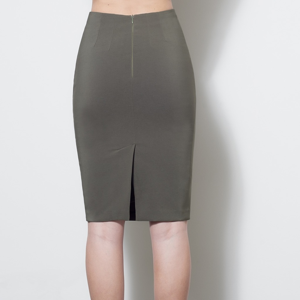 ๐ธHP๐ธOlive High Waisted Midi Skirt - Picture 4 of 4