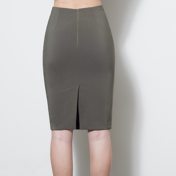 🌸HP🌸Olive High Waisted Midi Skirt - Picture 4 of 4