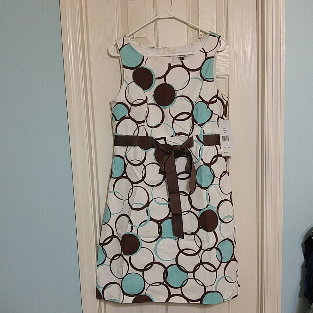 Aqua and Brown dress