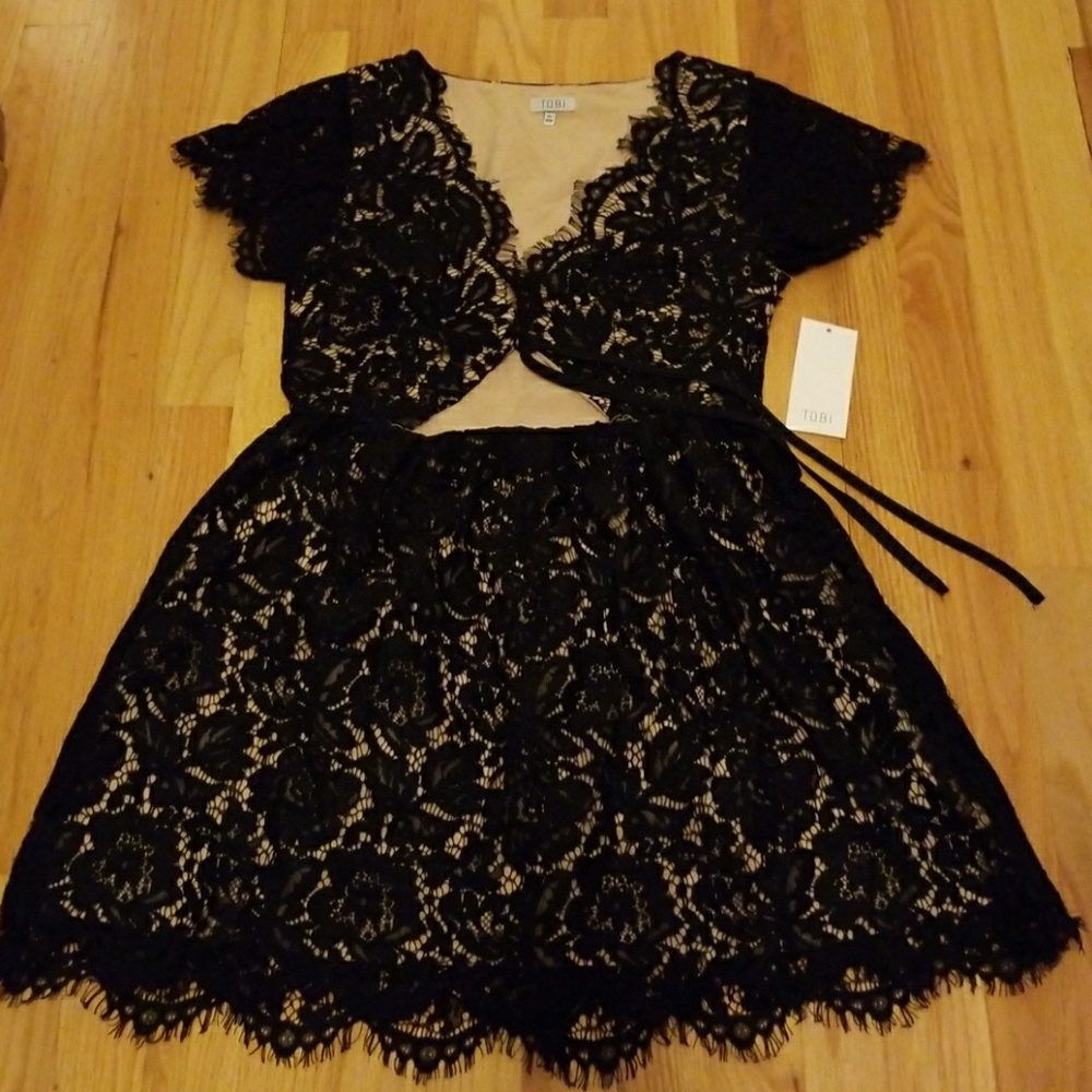 Tobi black lace dress
