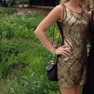 Gold Sequin Cocktail Dress