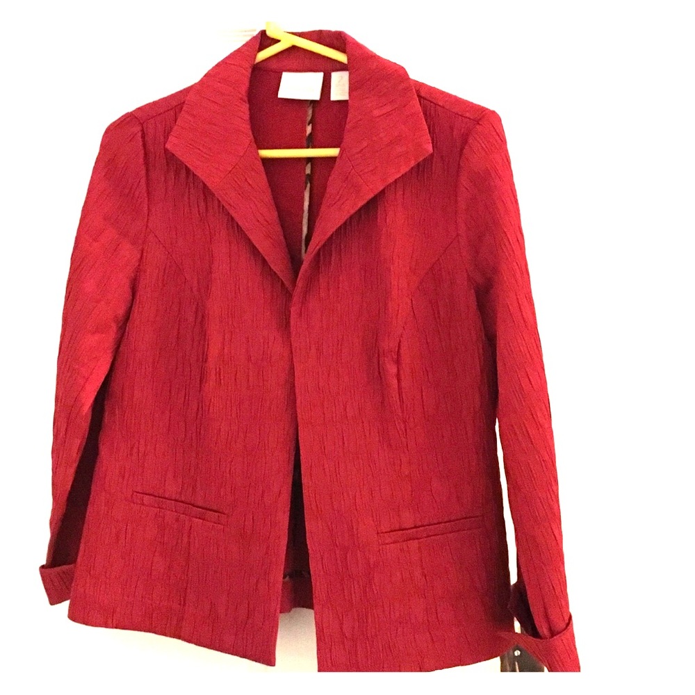 Chico’s Red Silk-like Jacket