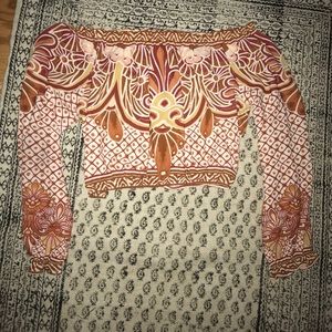 Cropped, off the shoulder blouse