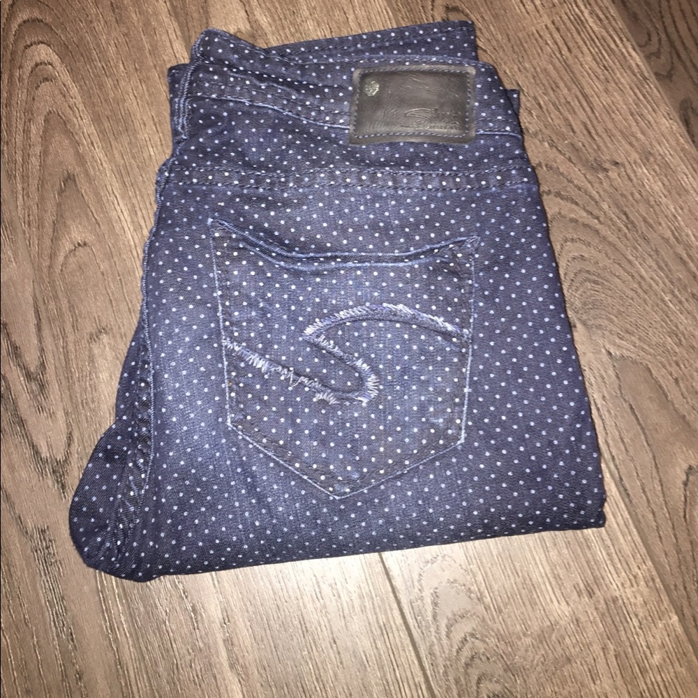 Silver POLKADOT "Suki Super Skinny" Jeans