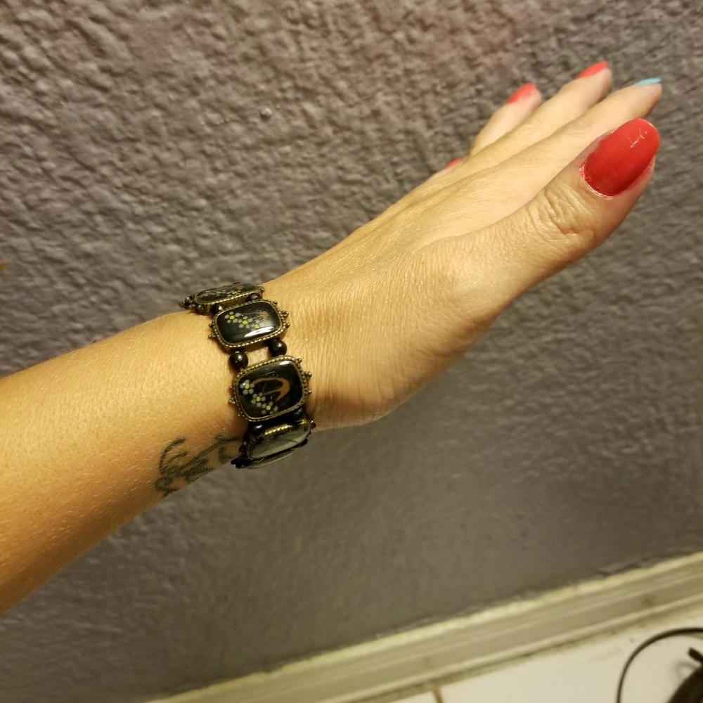 Vintage enamel bead bracelet