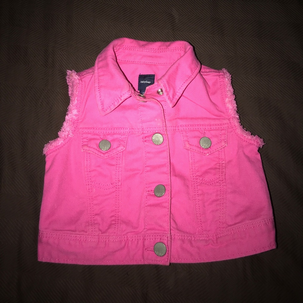 Baby gap pink jean vest 18-24 months