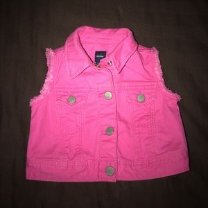 Baby gap pink jean vest 18-24 months