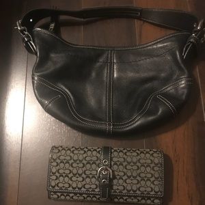 Coah leather hand bag and wallet bundle