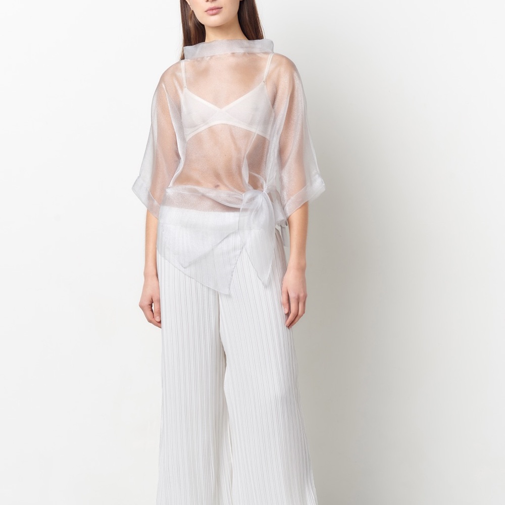 Silver Crystal Organza Top
