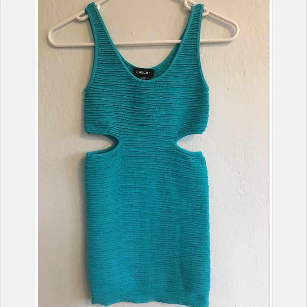 Bebe blue cut out bodycon dress