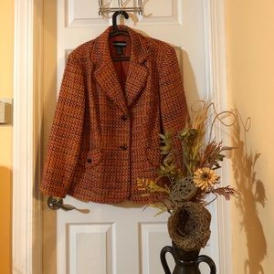 REQUIREMENTS Knitted Orange Blazer