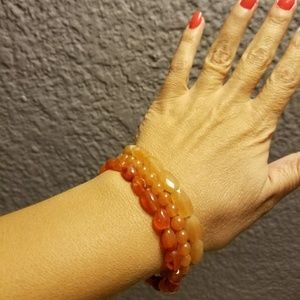 3 Strand, amber bead bracelet