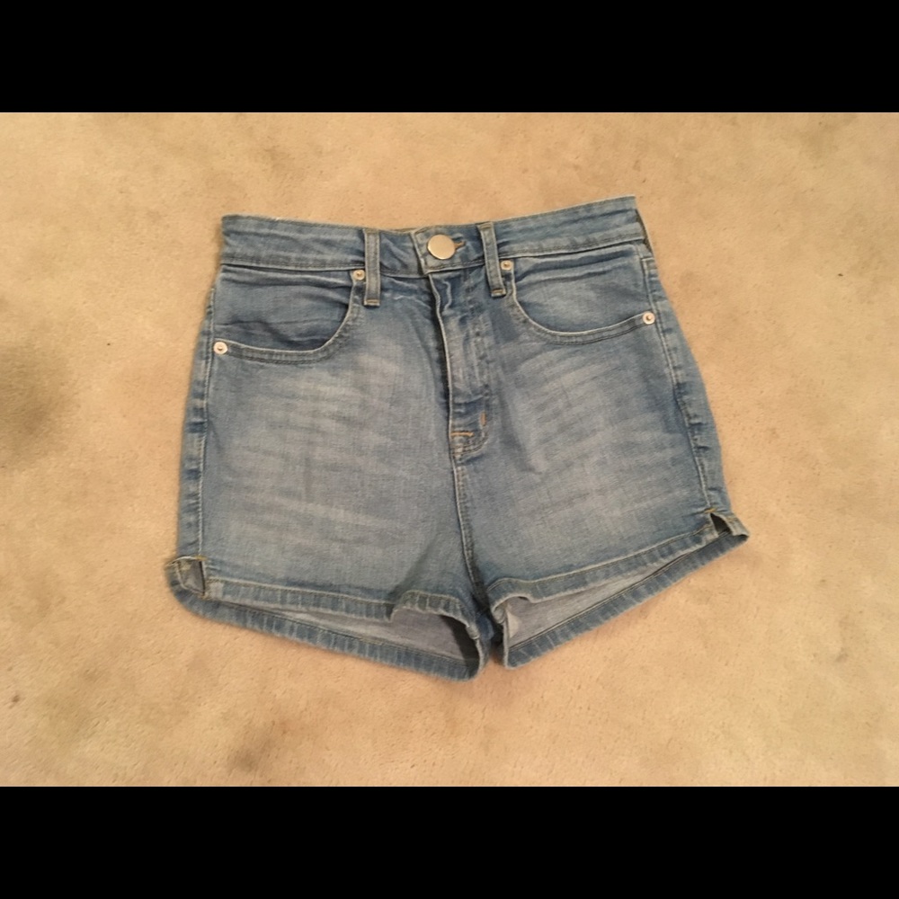 High waisted denim shorts