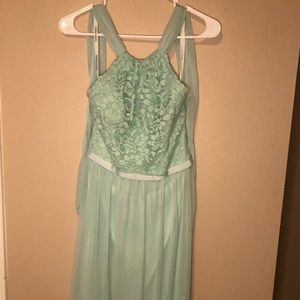 Teal floral halter top knee length