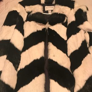 Black and White Fur Coat
