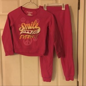 Hanes Pink Sweatshirt and Sweatpants Set