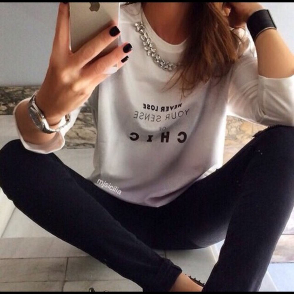 Zara never lose your sense of chic shirt size S