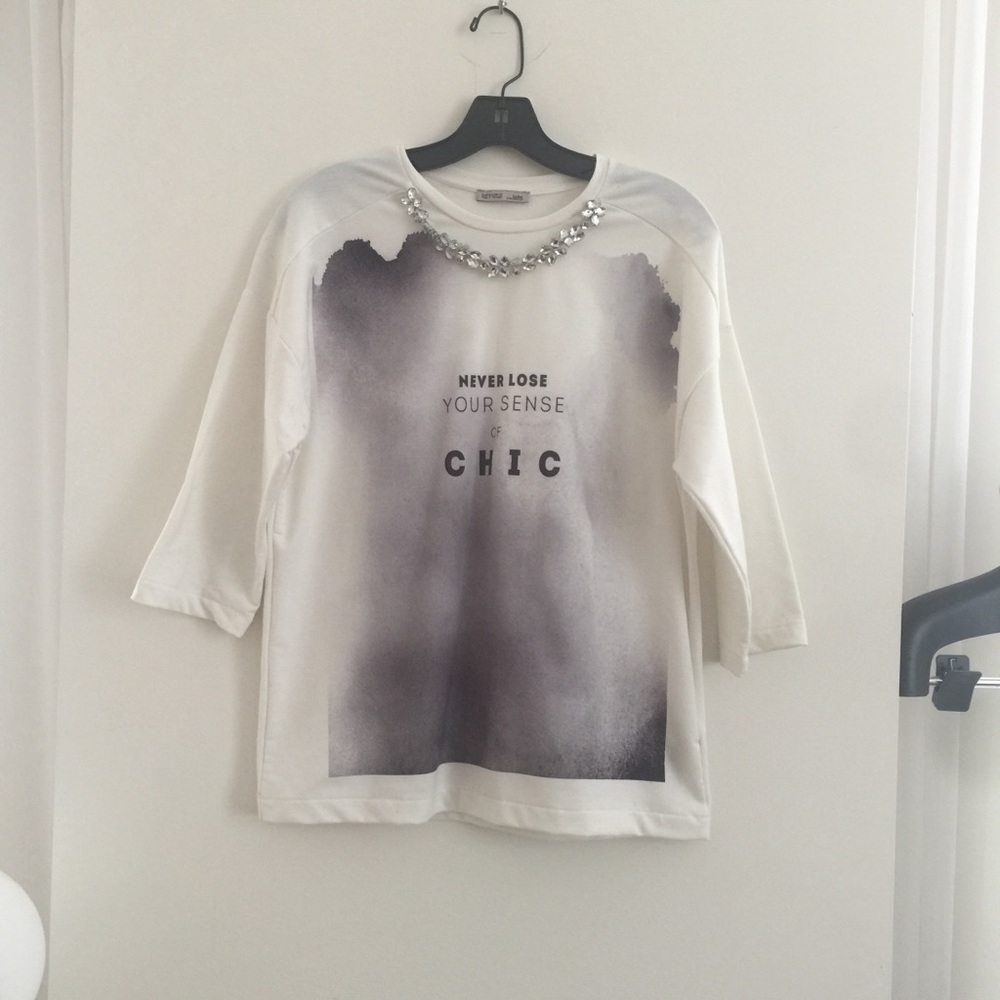 Zara never lose your sense of chic shirt size S - Picture 3 of 8