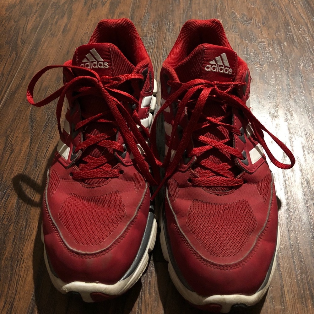 Red adidas sneakers