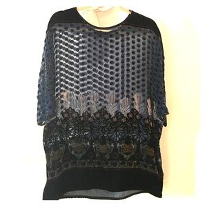 Zara Velvet floral detail tunic dress