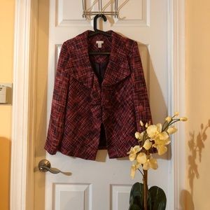 CHICO's Purple Polyester Knitted Blazer