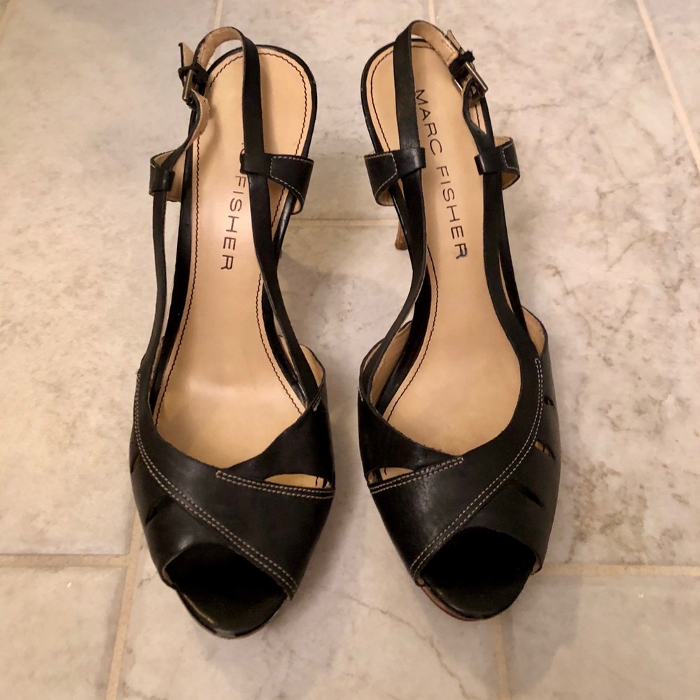 Marc Fisher cork heels, good condition!